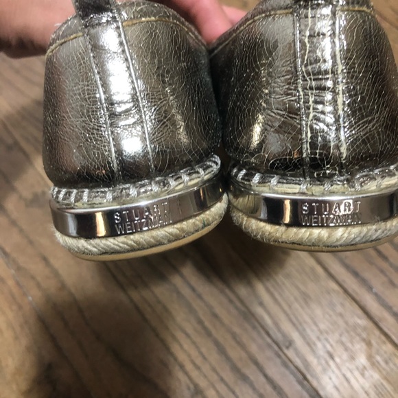 Stuart Weitzman Leather Espadrille Slip-On Sz 6.5 - Picture 3 of 4